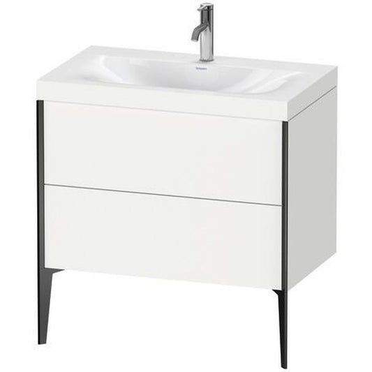 Duravit XViu 31" x 31" x 19" Two Drawer C-Bonded Floorstanding Vanity Kit With One Tap Hole, White (XV4710OB218C)