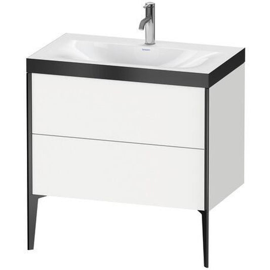 Duravit XViu 31" x 31" x 19" Two Drawer C-Bonded Floorstanding Vanity Kit With One Tap Hole, White (XV4710OB218P)