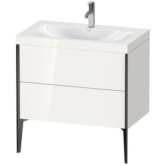 Duravit XViu 31" x 31" x 19" Two Drawer C-Bonded Floorstanding Vanity Kit With One Tap Hole, White (XV4710OB222C)