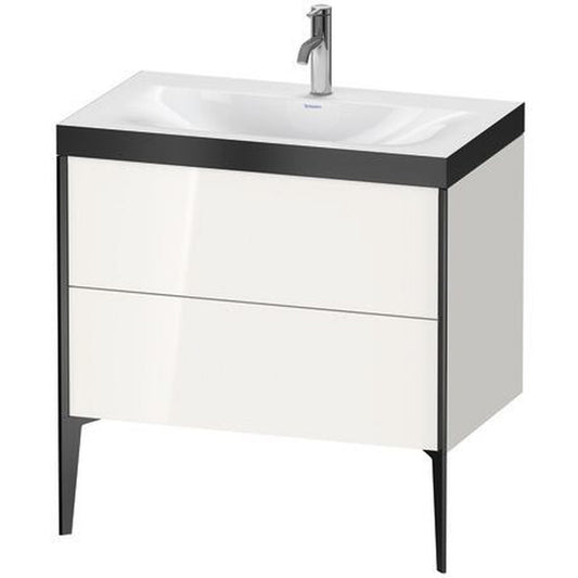 Duravit XViu 31" x 31" x 19" Two Drawer C-Bonded Floorstanding Vanity Kit With One Tap Hole, White (XV4710OB222P)