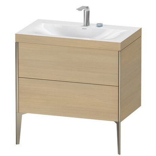 Duravit XViu 31" x 31" x 19" Two Drawer C-Bonded Floorstanding Vanity Kit With Two Tap Holes, Mediterranean Oak (XV4710EB171C)