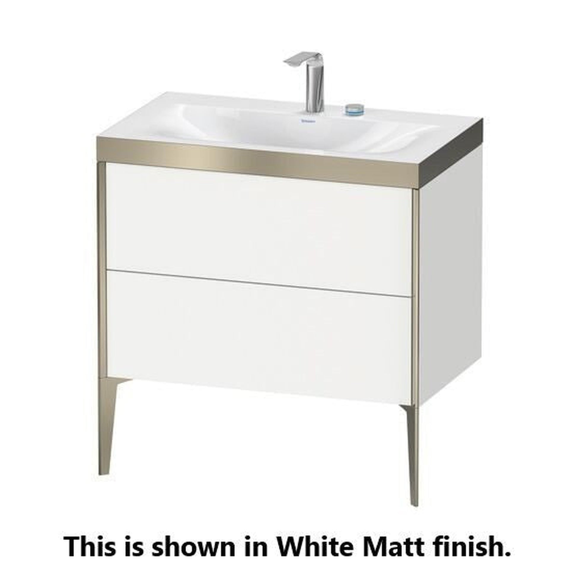 Duravit XViu 31" x 31" x 19" Two Drawer C-Bonded Floorstanding Vanity Kit With Two Tap Holes, Pine Terra (XV4710EB151P)