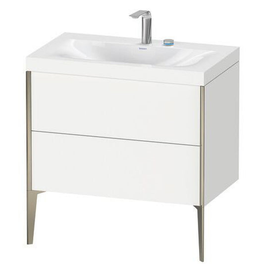 Duravit XViu 31" x 31" x 19" Two Drawer C-Bonded Floorstanding Vanity Kit With Two Tap Holes, White (XV4710EB118C)