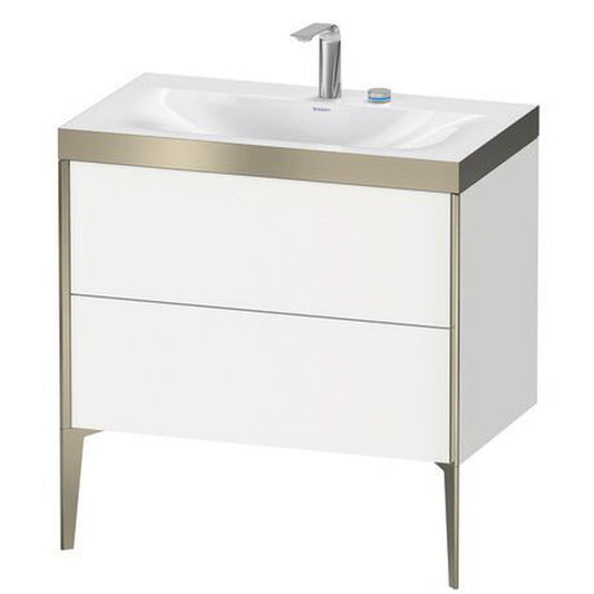 Duravit XViu 31" x 31" x 19" Two Drawer C-Bonded Floorstanding Vanity Kit With Two Tap Holes, White (XV4710EB118P)