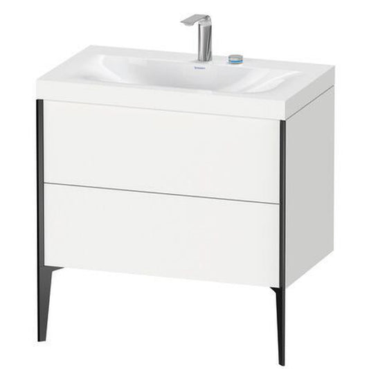Duravit XViu 31" x 31" x 19" Two Drawer C-Bonded Floorstanding Vanity Kit With Two Tap Holes, White (XV4710EB218C)
