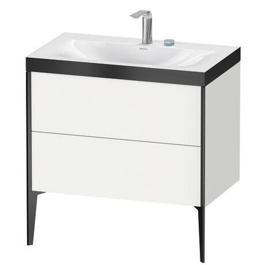 Duravit XViu 31" x 31" x 19" Two Drawer C-Bonded Floorstanding Vanity Kit With Two Tap Holes, White (XV4710EB218P)