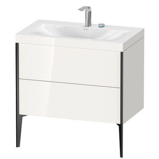 Duravit XViu 31" x 31" x 19" Two Drawer C-Bonded Floorstanding Vanity Kit With Two Tap Holes, White (XV4710EB222C)