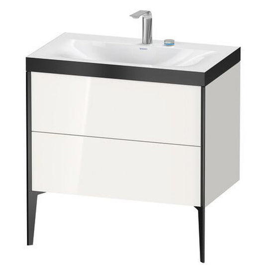 Duravit XViu 31" x 31" x 19" Two Drawer C-Bonded Floorstanding Vanity Kit With Two Tap Holes, White (XV4710EB222P)