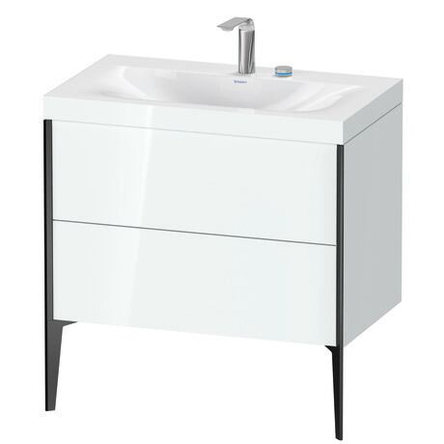 Duravit XViu 31" x 31" x 19" Two Drawer C-Bonded Floorstanding Vanity Kit With Two Tap Holes, White (XV4710EB285C)