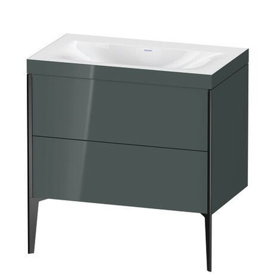 Duravit XViu 31" x 31" x 19" Two Drawer C-Bonded Floorstanding Vanity Kit Without Tap Hole, Dolomite Gray (XV4710NB238C)