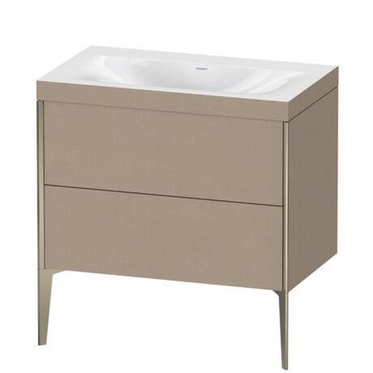 Duravit XViu 31" x 31" x 19" Two Drawer C-Bonded Floorstanding Vanity Kit Without Tap Hole, Linen (XV4710NB175C)