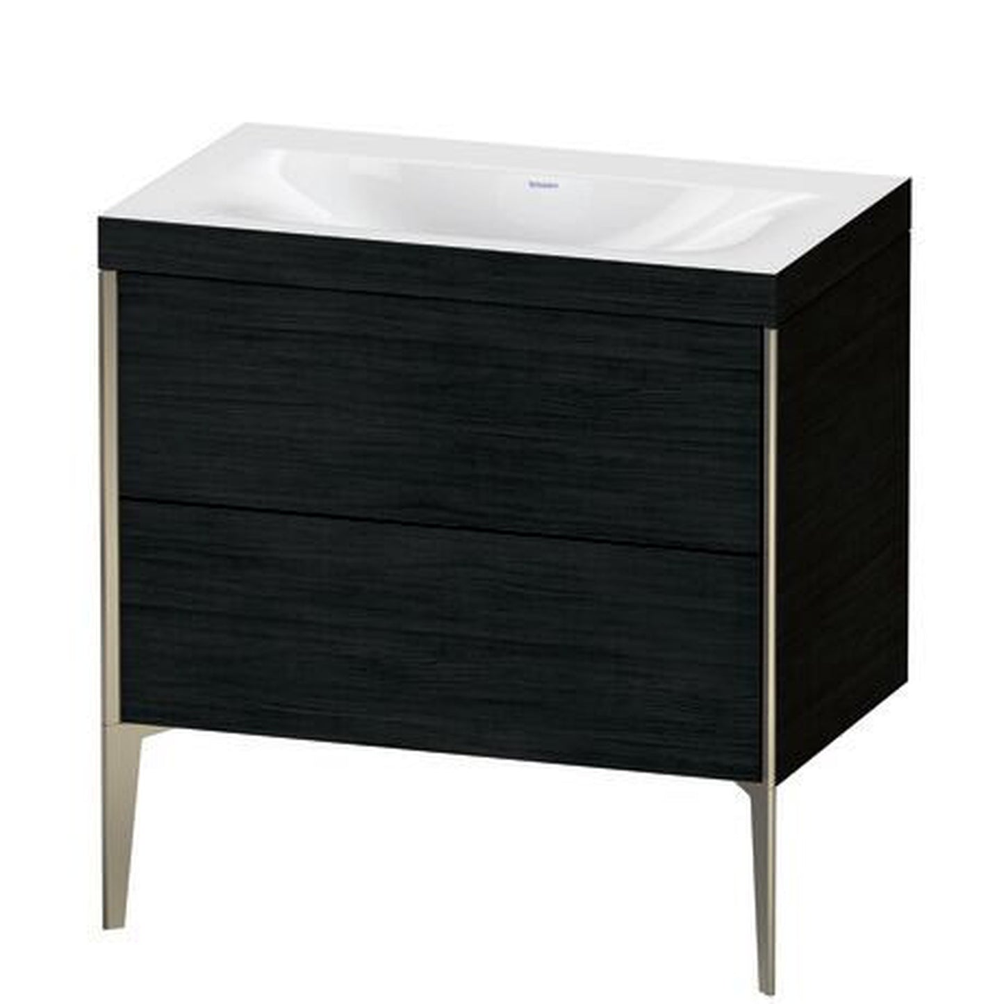 Duravit XViu 31" x 31" x 19" Two Drawer C-Bonded Floorstanding Vanity Kit Without Tap Hole, Oak Black (XV4710NB116C)