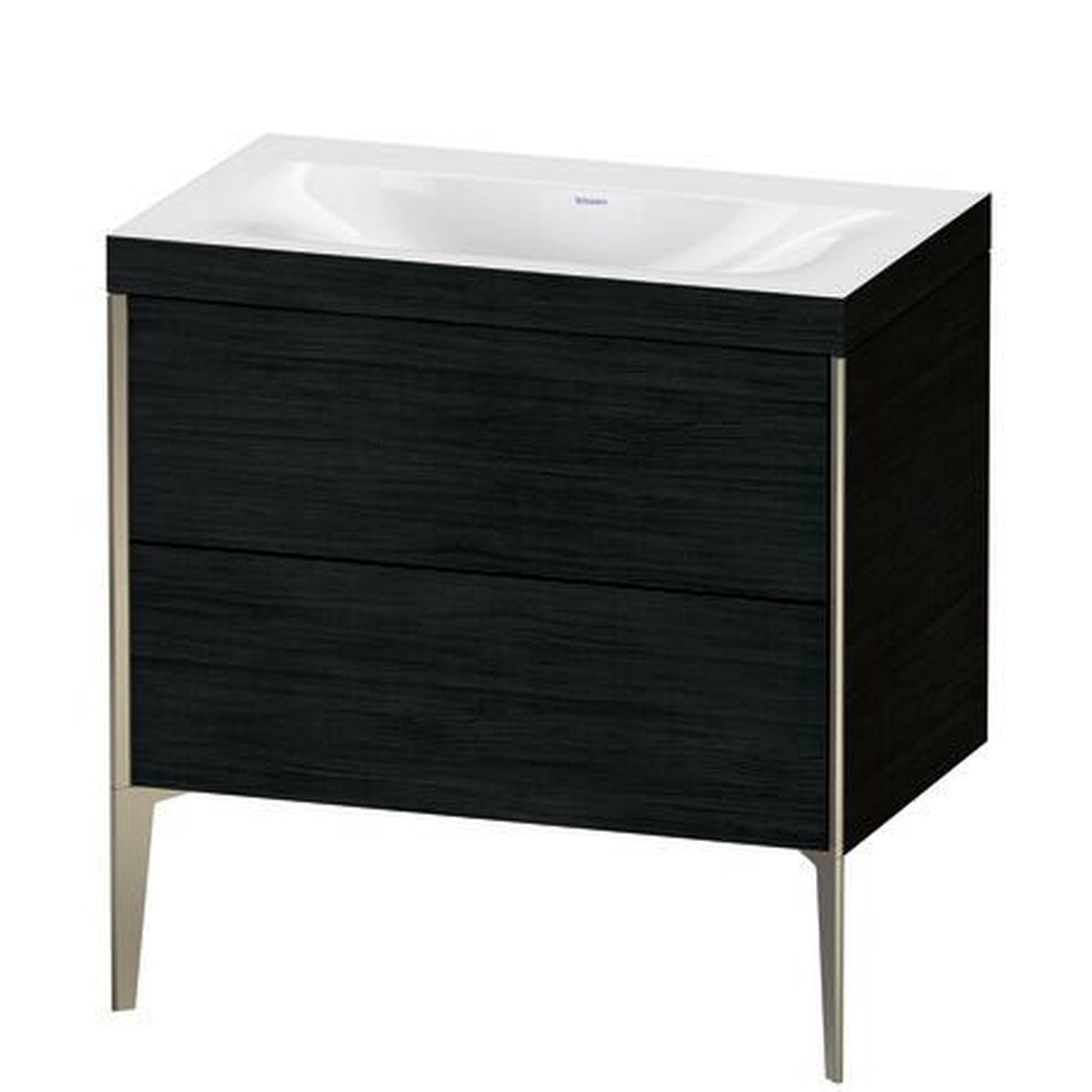 Duravit XViu 31" x 31" x 19" Two Drawer C-Bonded Floorstanding Vanity Kit Without Tap Hole, Oak Black (XV4710NB116C)