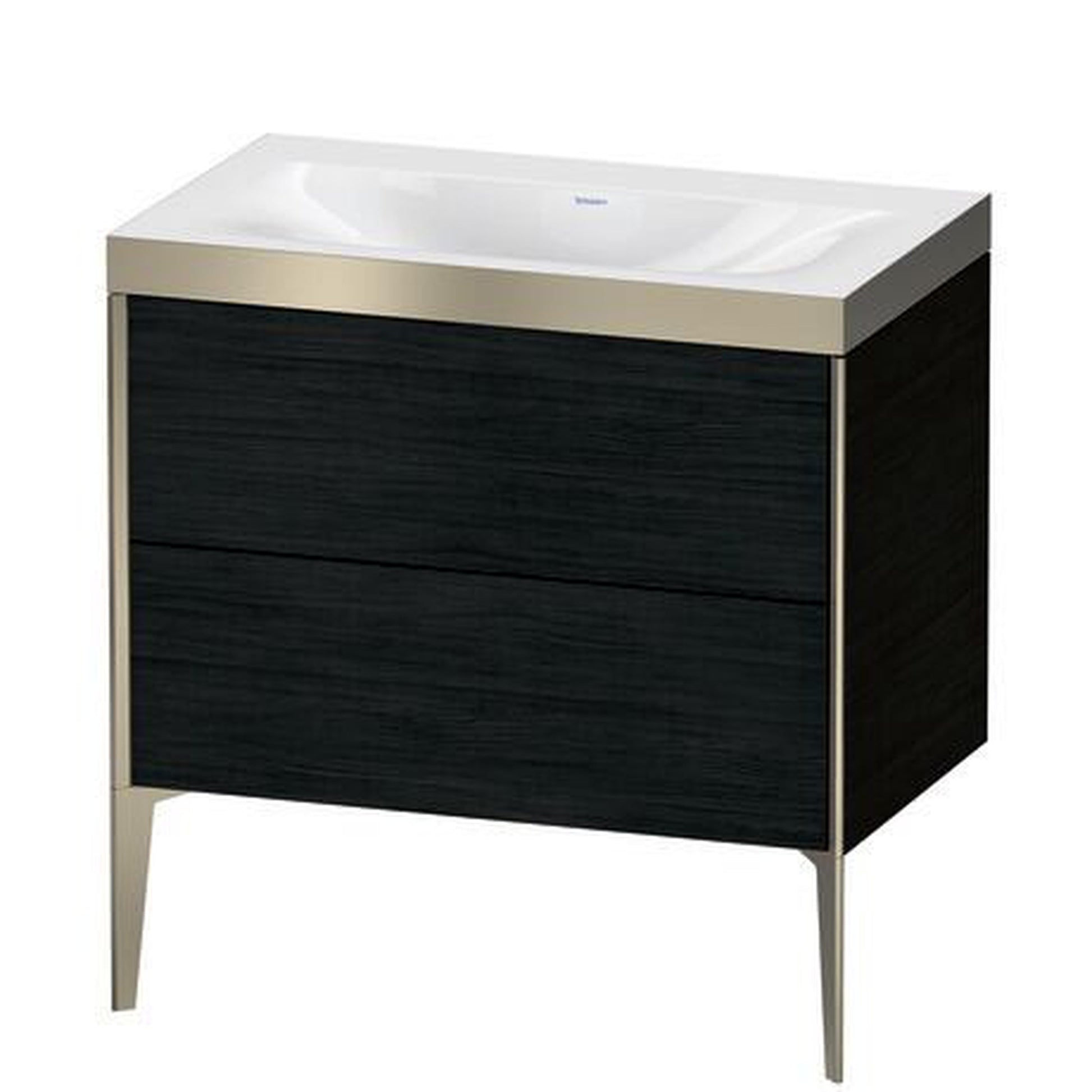 Duravit XViu 31" x 31" x 19" Two Drawer C-Bonded Floorstanding Vanity Kit Without Tap Hole, Oak Black (XV4710NB116P)