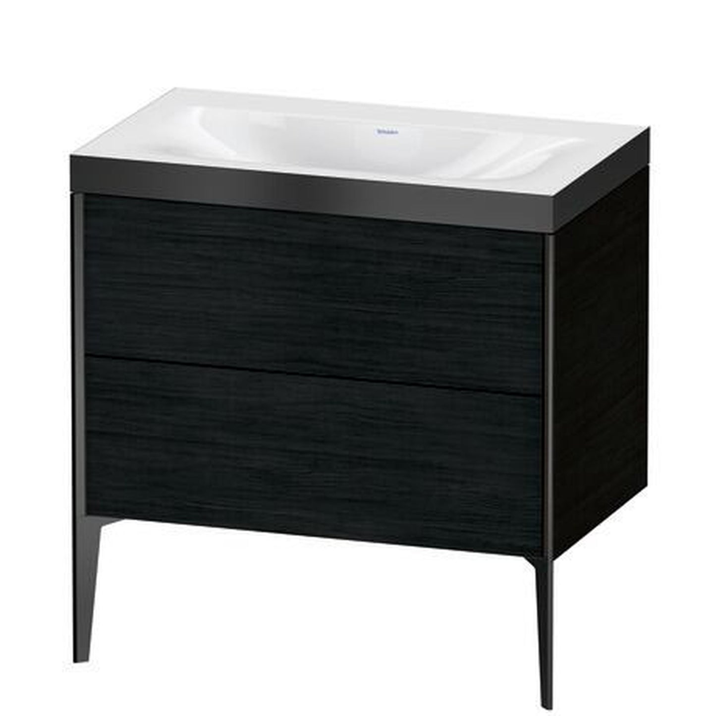 Duravit XViu 31" x 31" x 19" Two Drawer C-Bonded Floorstanding Vanity Kit Without Tap Hole, Oak Black (XV4710NB216P)