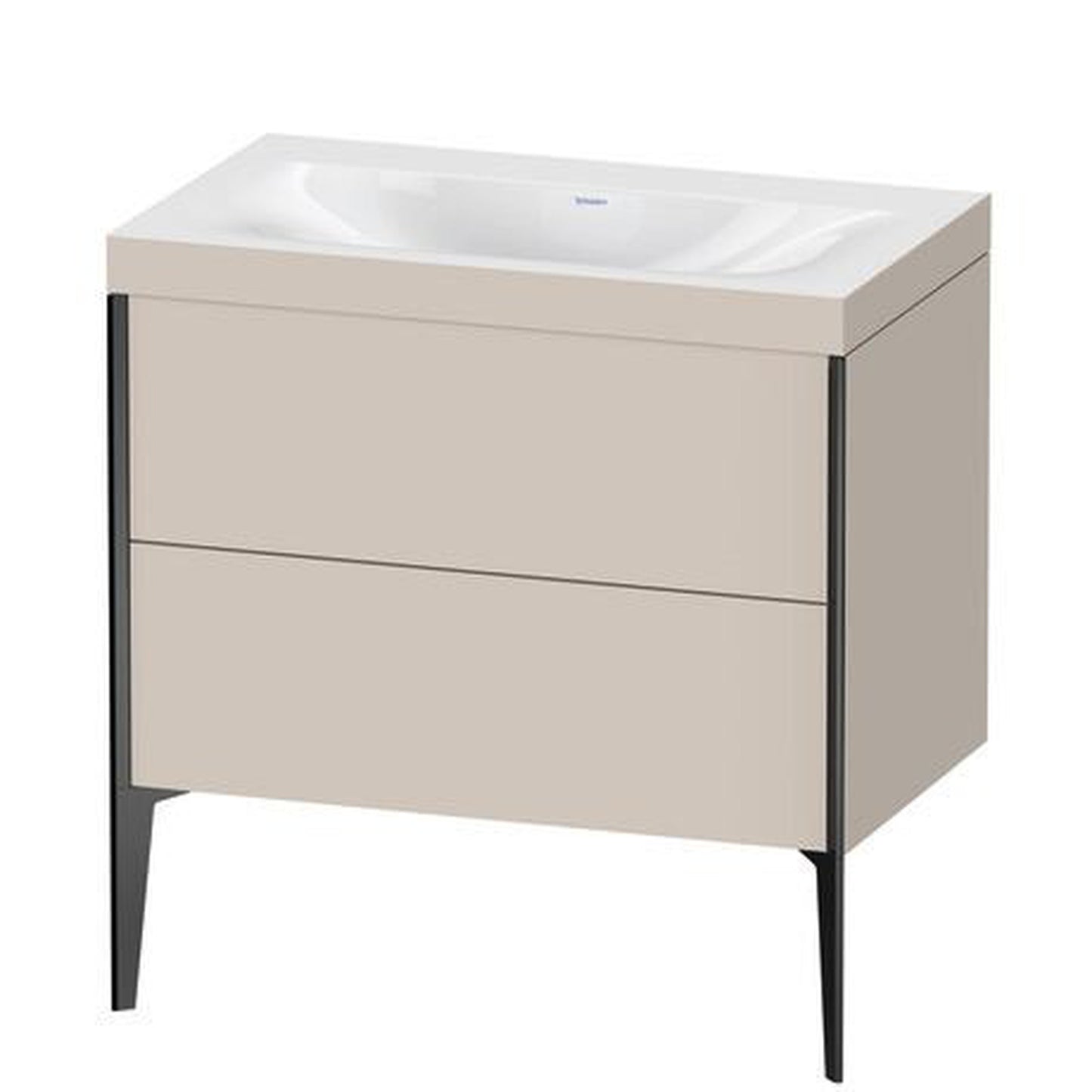 Duravit XViu 31" x 31" x 19" Two Drawer C-Bonded Floorstanding Vanity Kit Without Tap Hole, Taupe (XV4710NB291C)