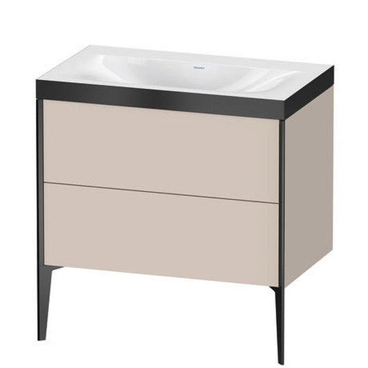 Duravit XViu 31" x 31" x 19" Two Drawer C-Bonded Floorstanding Vanity Kit Without Tap Hole, Taupe (XV4710NB291P)