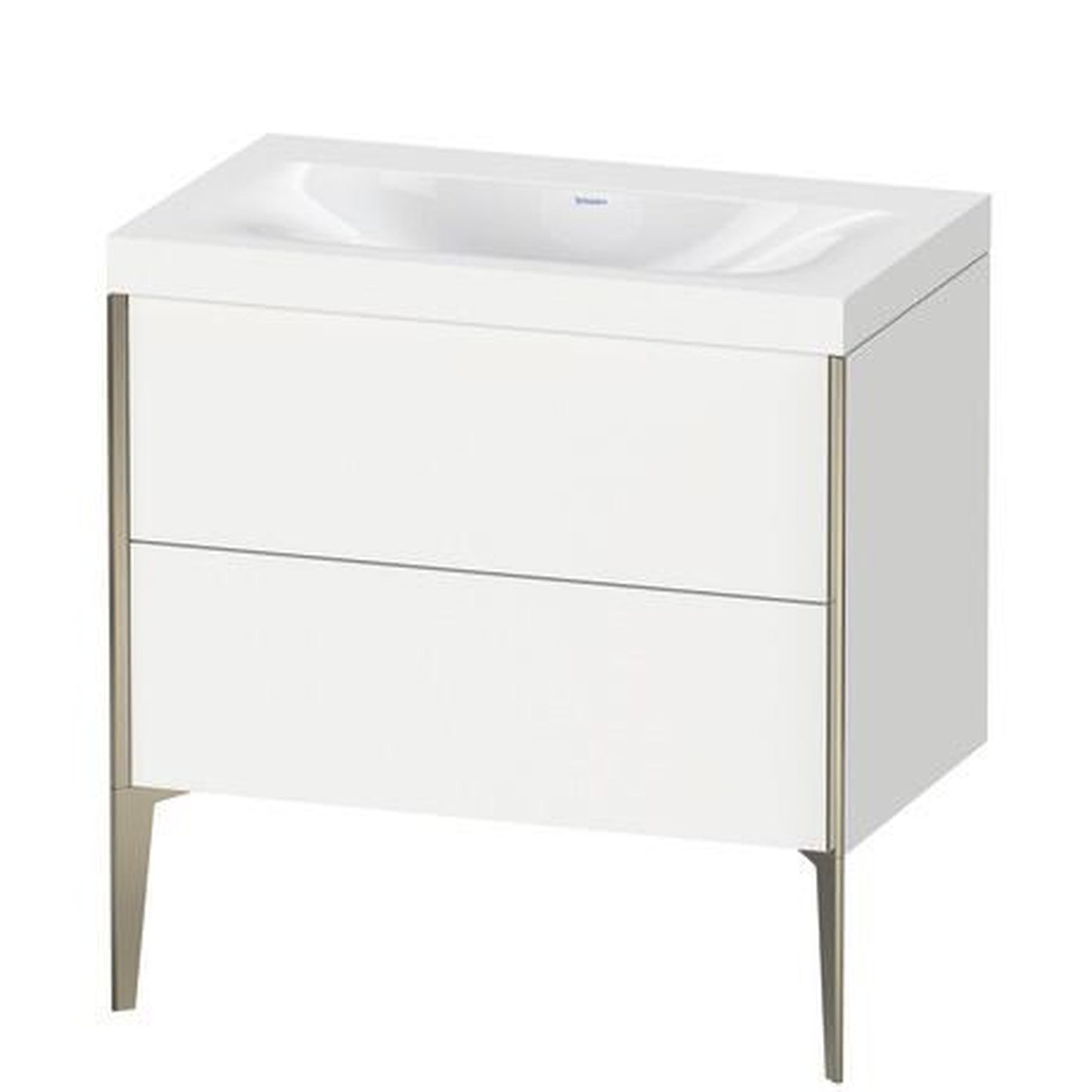 Duravit XViu 31" x 31" x 19" Two Drawer C-Bonded Floorstanding Vanity Kit Without Tap Hole, White (XV4710NB118C)