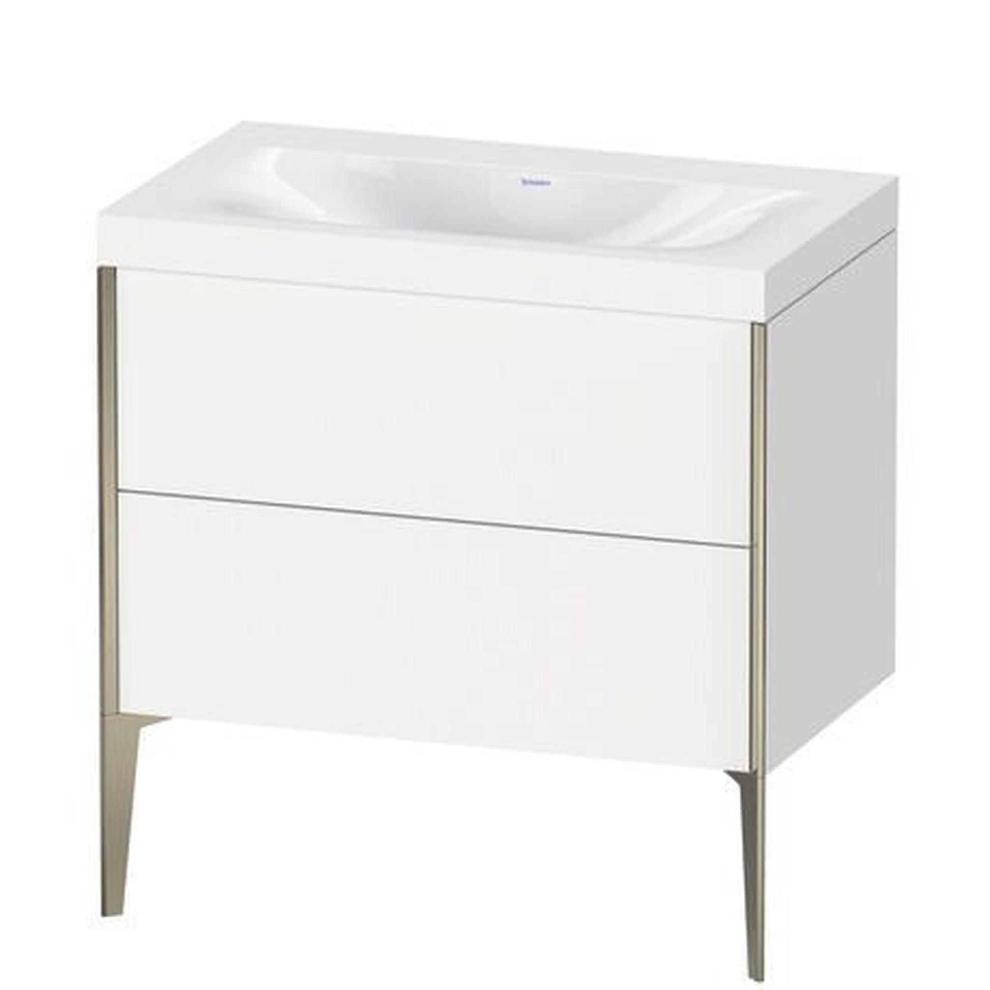 Duravit XViu 31" x 31" x 19" Two Drawer C-Bonded Floorstanding Vanity Kit Without Tap Hole, White (XV4710NB118C)