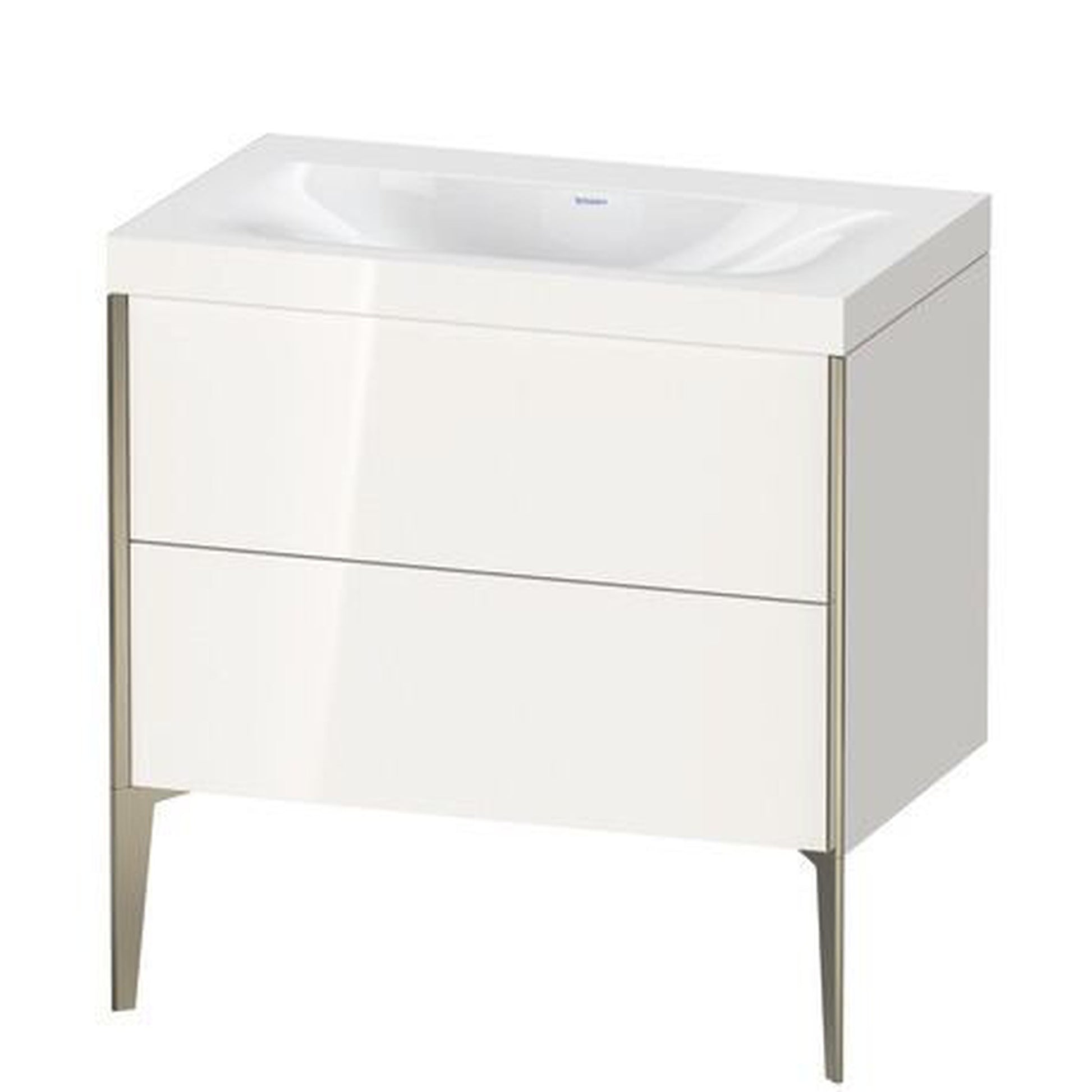 Duravit XViu 31" x 31" x 19" Two Drawer C-Bonded Floorstanding Vanity Kit Without Tap Hole, White (XV4710NB122C)
