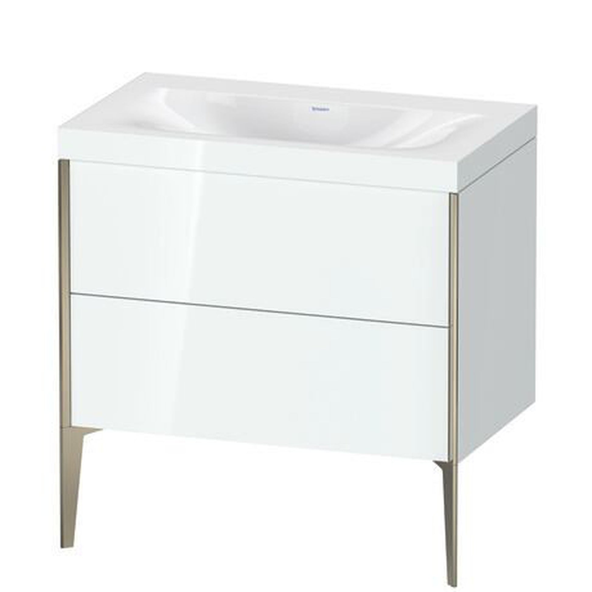 Duravit XViu 31" x 31" x 19" Two Drawer C-Bonded Floorstanding Vanity Kit Without Tap Hole, White (XV4710NB185C)