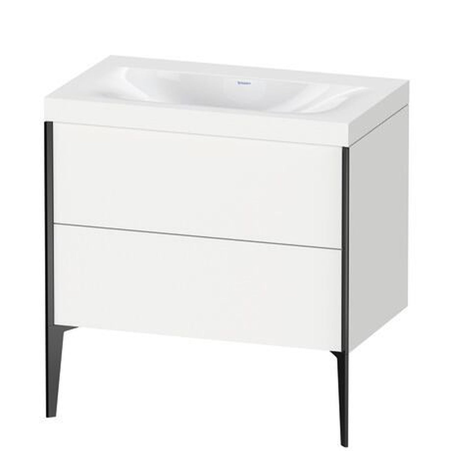 Duravit XViu 31" x 31" x 19" Two Drawer C-Bonded Floorstanding Vanity Kit Without Tap Hole, White (XV4710NB218C)