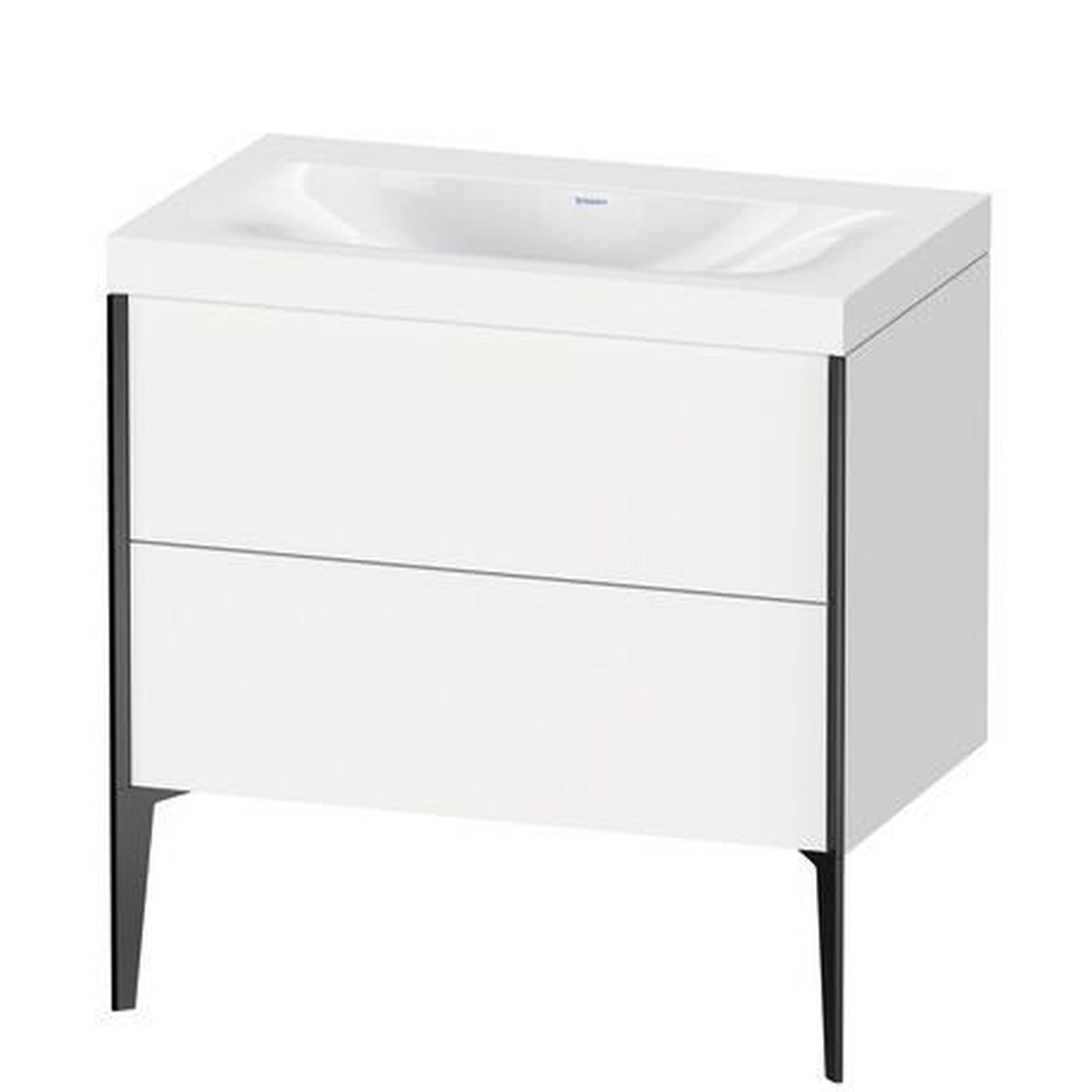 Duravit XViu 31" x 31" x 19" Two Drawer C-Bonded Floorstanding Vanity Kit Without Tap Hole, White (XV4710NB218C)