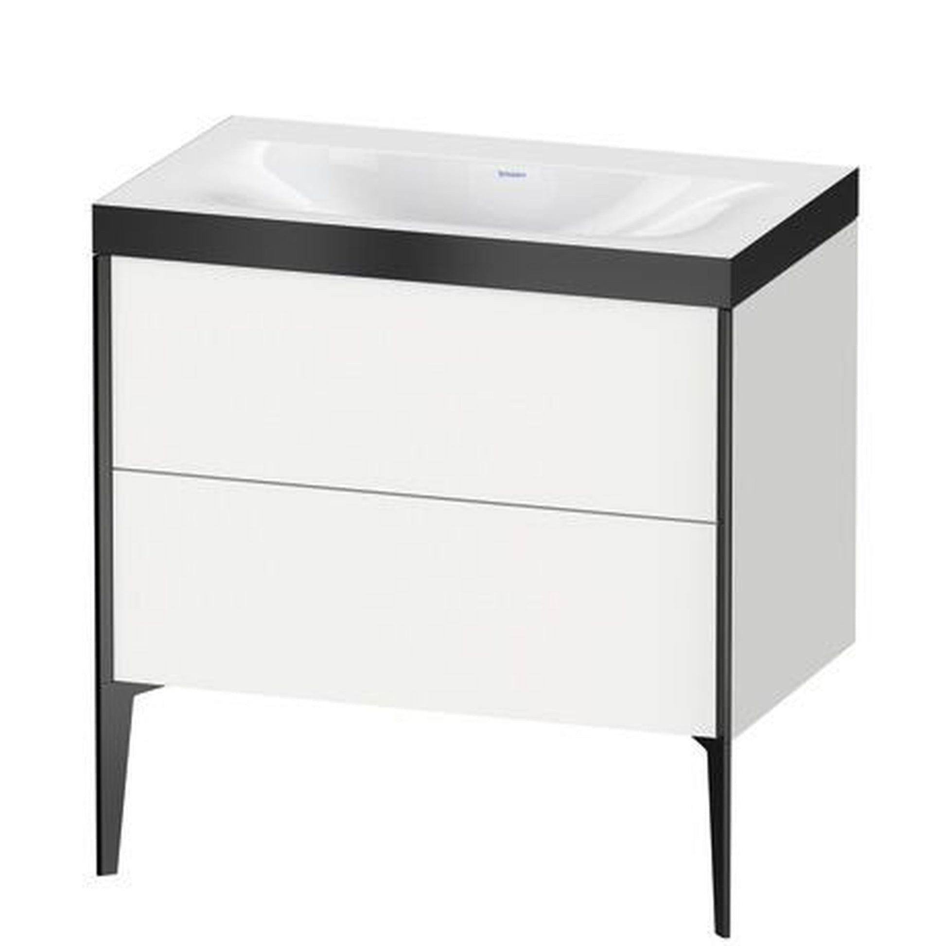 Duravit XViu 31" x 31" x 19" Two Drawer C-Bonded Floorstanding Vanity Kit Without Tap Hole, White (XV4710NB218P)