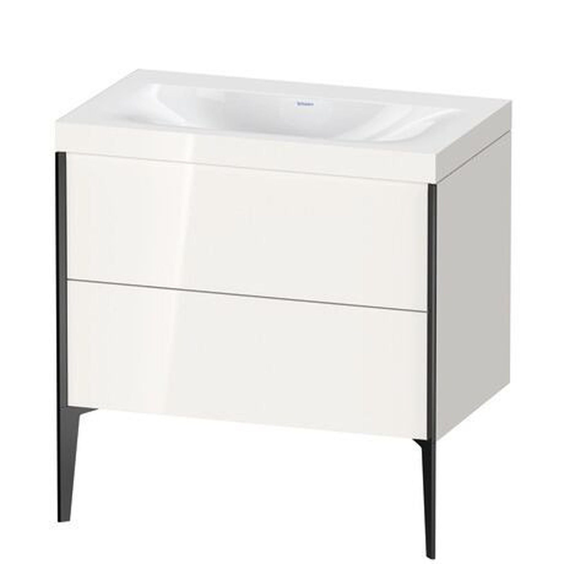 Duravit XViu 31" x 31" x 19" Two Drawer C-Bonded Floorstanding Vanity Kit Without Tap Hole, White (XV4710NB222C)