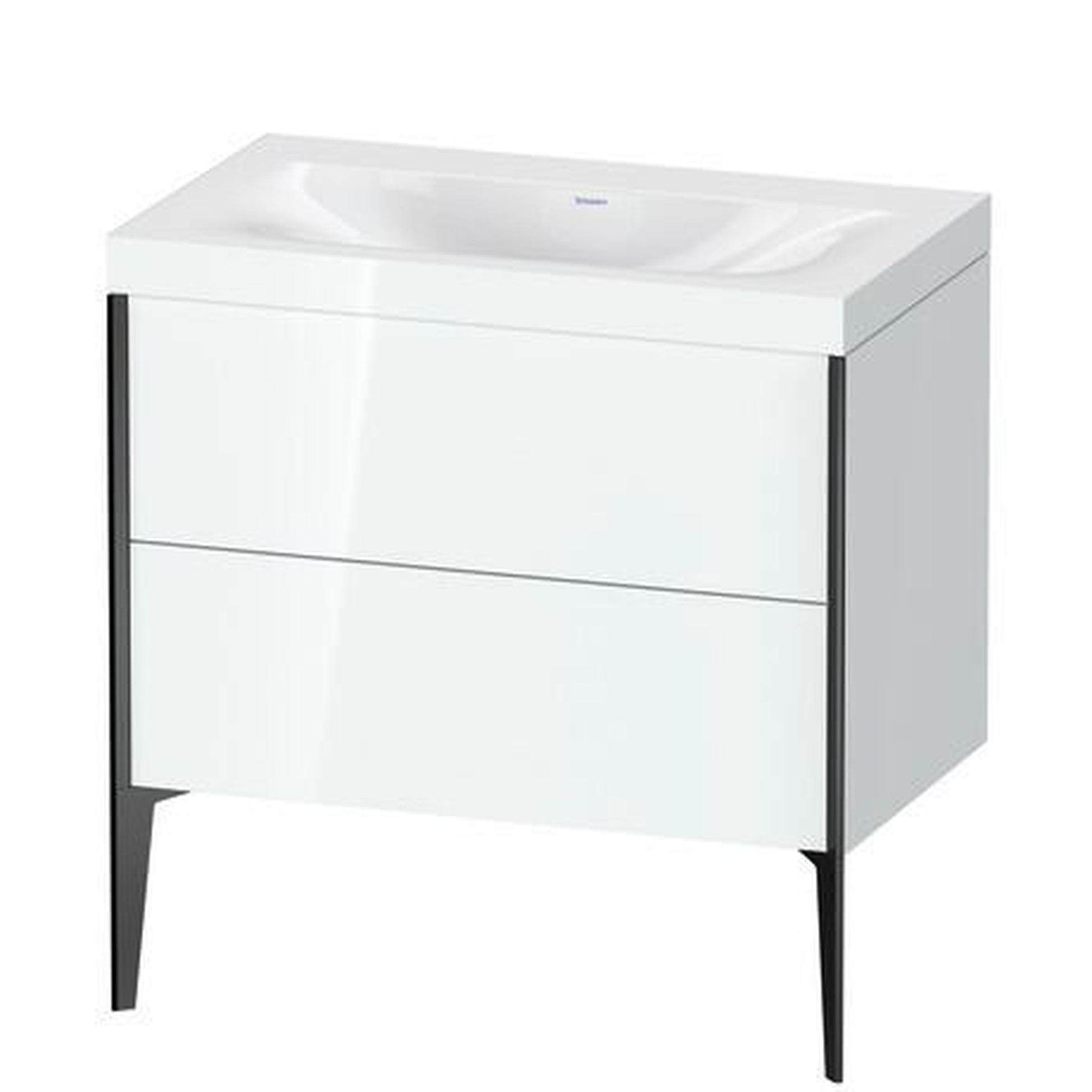 Duravit XViu 31" x 31" x 19" Two Drawer C-Bonded Floorstanding Vanity Kit Without Tap Hole, White (XV4710NB285C)