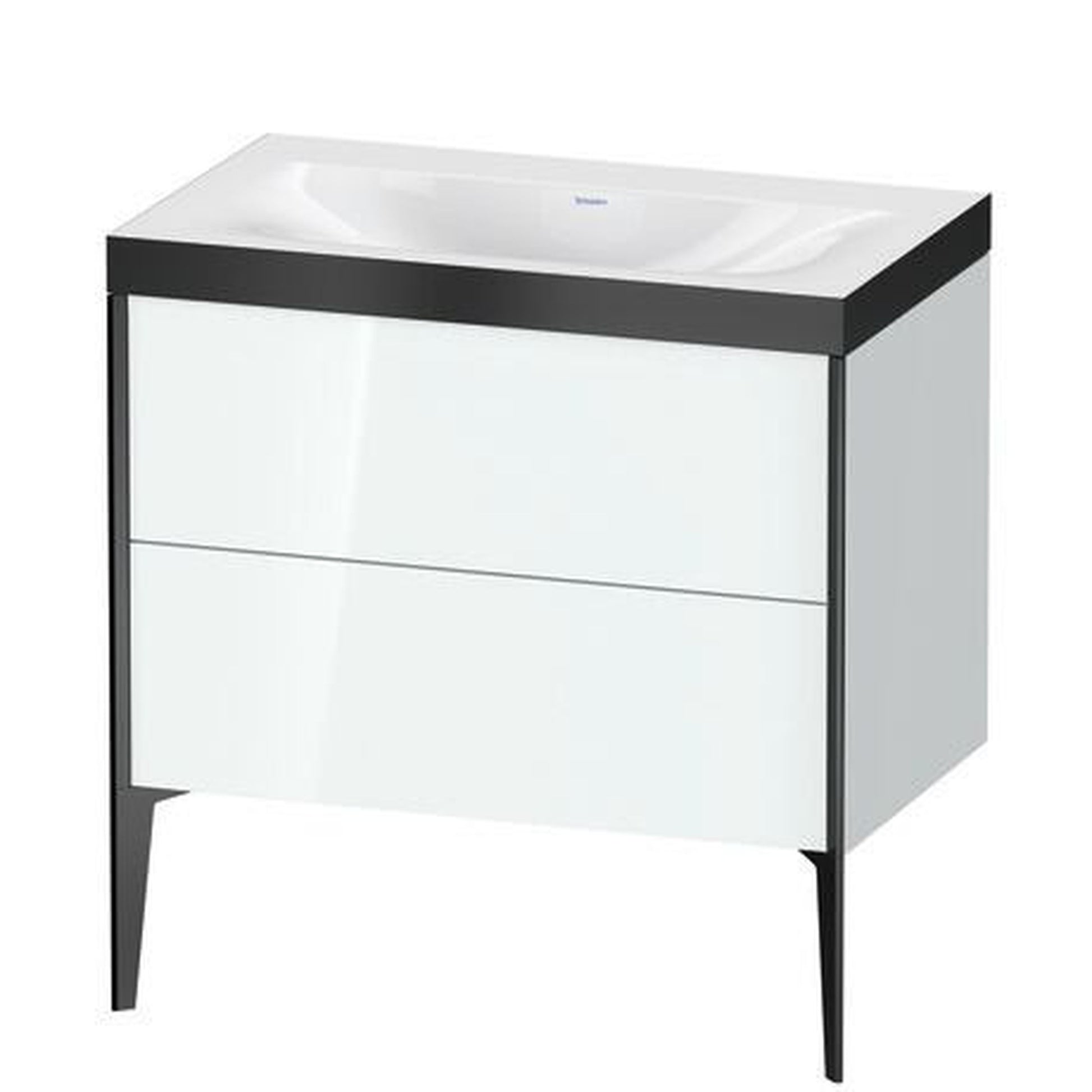 Duravit XViu 31" x 31" x 19" Two Drawer C-Bonded Floorstanding Vanity Kit Without Tap Hole, White (XV4710NB285P)