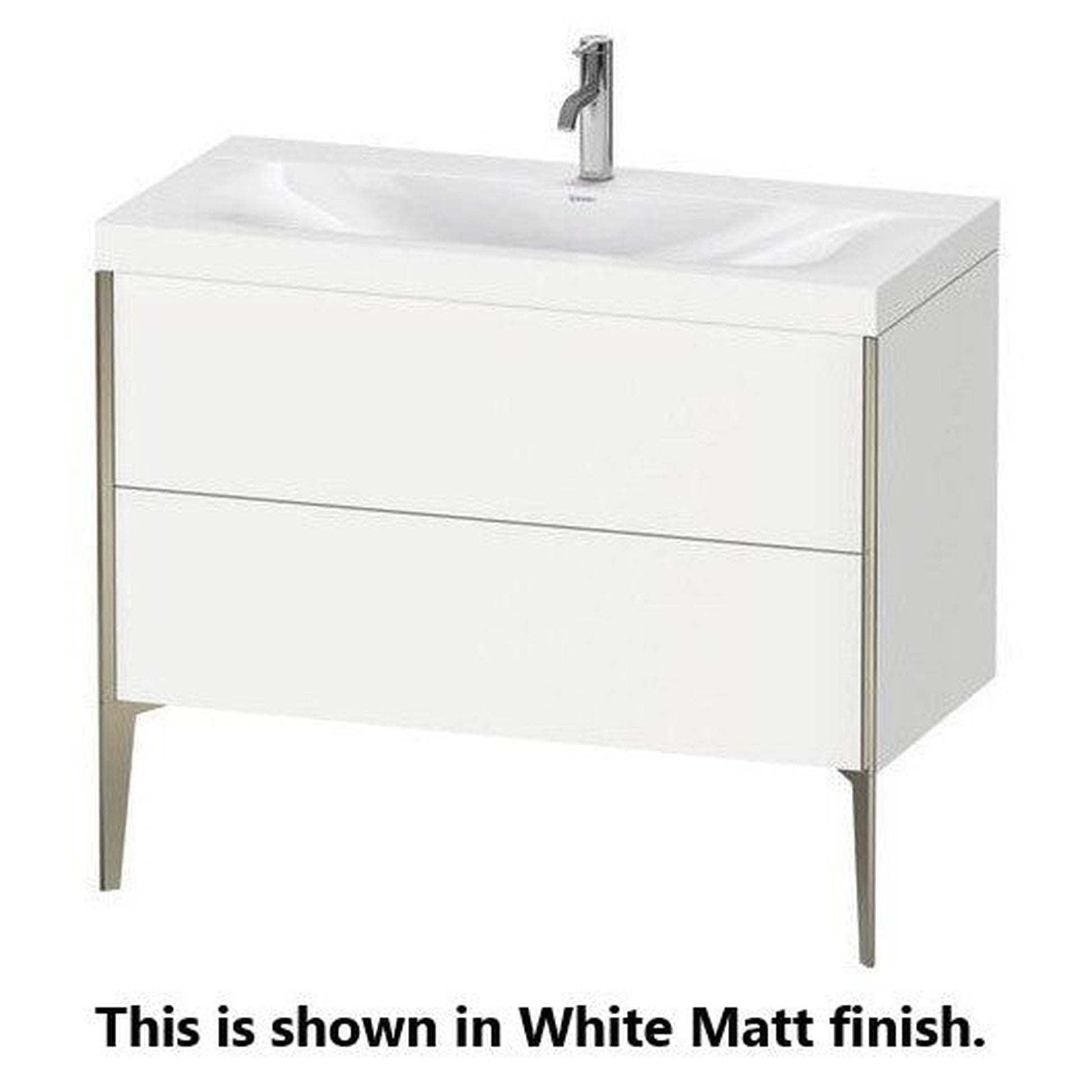 Duravit XViu 39" x 39" x 19" Two Drawer C-Bonded Floorstanding Vanity Kit With One Tap Hole, Cashmere Oak (XV4711OB111C)