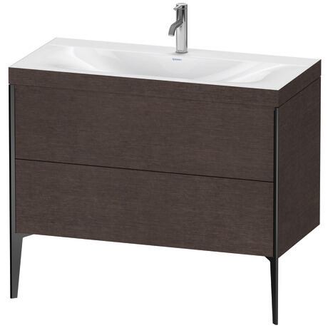 Duravit XViu 39" x 39" x 19" Two Drawer C-Bonded Floorstanding Vanity Kit With One Tap Hole, Dark Brushed Oak (XV4711OB272C)