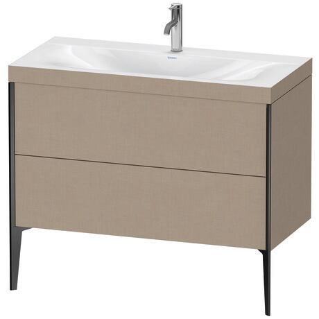 Duravit XViu 39" x 39" x 19" Two Drawer C-Bonded Floorstanding Vanity Kit With One Tap Hole, Linen (XV4711OB275C)