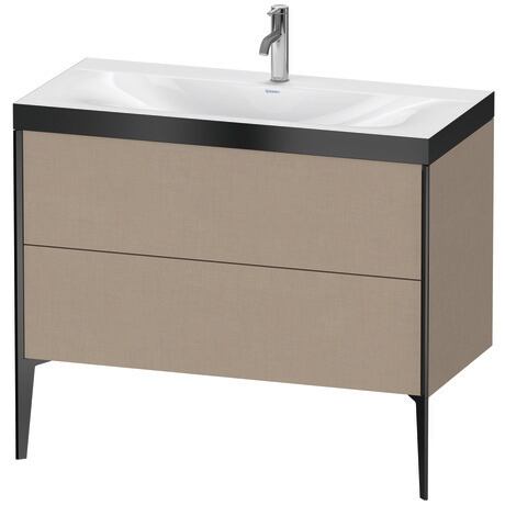 Duravit XViu 39" x 39" x 19" Two Drawer C-Bonded Floorstanding Vanity Kit With One Tap Hole, Linen (XV4711OB275P)