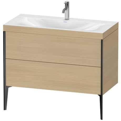 Duravit XViu 39" x 39" x 19" Two Drawer C-Bonded Floorstanding Vanity Kit With One Tap Hole, Mediterranean Oak (XV4711OB271C)