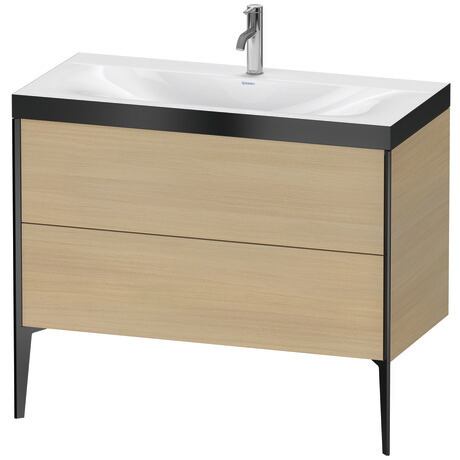 Duravit XViu 39" x 39" x 19" Two Drawer C-Bonded Floorstanding Vanity Kit With One Tap Hole, Mediterranean Oak (XV4711OB271P)