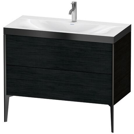 Duravit XViu 39" x 39" x 19" Two Drawer C-Bonded Floorstanding Vanity Kit With One Tap Hole, Oak Black (XV4711OB216P)