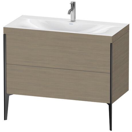 Duravit XViu 39" x 39" x 19" Two Drawer C-Bonded Floorstanding Vanity Kit With One Tap Hole, Oak Terra (XV4711OB235C)