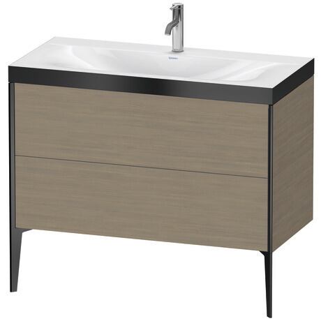 Duravit XViu 39" x 39" x 19" Two Drawer C-Bonded Floorstanding Vanity Kit With One Tap Hole, Oak Terra (XV4711OB235P)