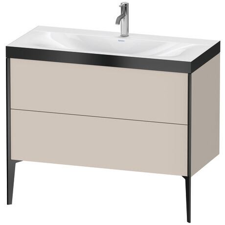 Duravit XViu 39" x 39" x 19" Two Drawer C-Bonded Floorstanding Vanity Kit With One Tap Hole, Taupe (XV4711OB291P)