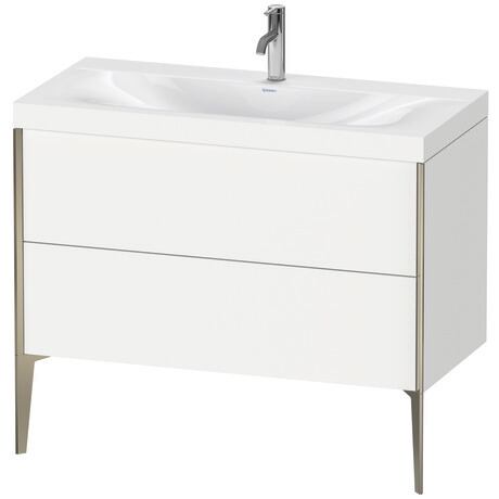 Duravit XViu 39" x 39" x 19" Two Drawer C-Bonded Floorstanding Vanity Kit With One Tap Hole, White (XV4711OB118C)