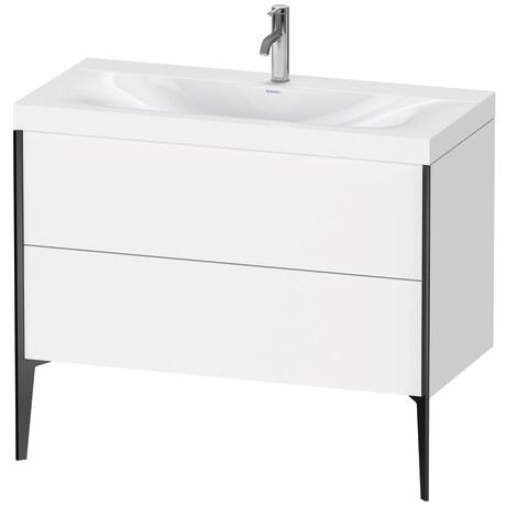 Duravit XViu 39" x 39" x 19" Two Drawer C-Bonded Floorstanding Vanity Kit With One Tap Hole, White (XV4711OB218C)