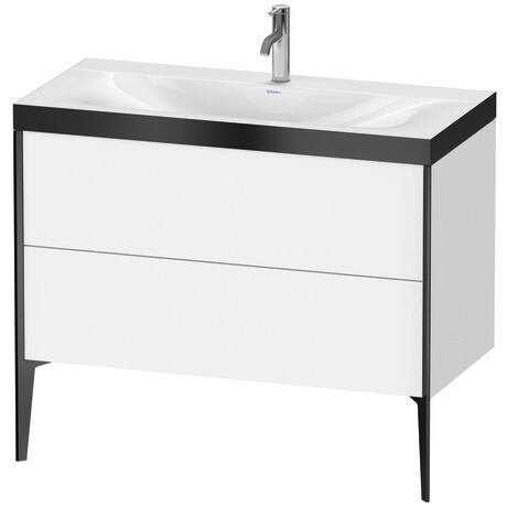 Duravit XViu 39" x 39" x 19" Two Drawer C-Bonded Floorstanding Vanity Kit With One Tap Hole, White (XV4711OB218P)