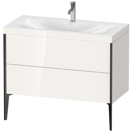 Duravit XViu 39" x 39" x 19" Two Drawer C-Bonded Floorstanding Vanity Kit With One Tap Hole, White (XV4711OB222C)