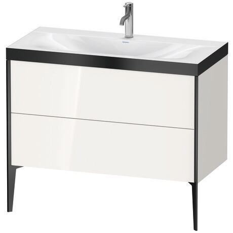 Duravit XViu 39" x 39" x 19" Two Drawer C-Bonded Floorstanding Vanity Kit With One Tap Hole, White (XV4711OB222P)