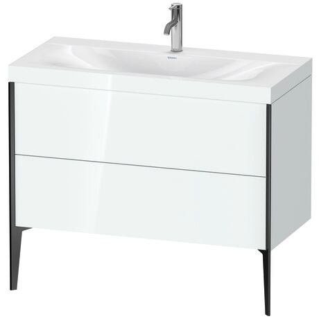 Duravit XViu 39" x 39" x 19" Two Drawer C-Bonded Floorstanding Vanity Kit With One Tap Hole, White (XV4711OB285C)