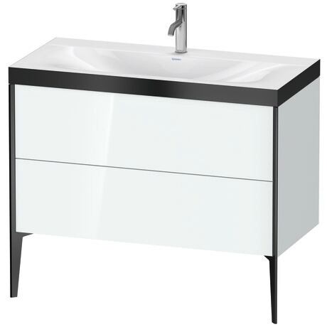 Duravit XViu 39" x 39" x 19" Two Drawer C-Bonded Floorstanding Vanity Kit With One Tap Hole, White (XV4711OB285P)