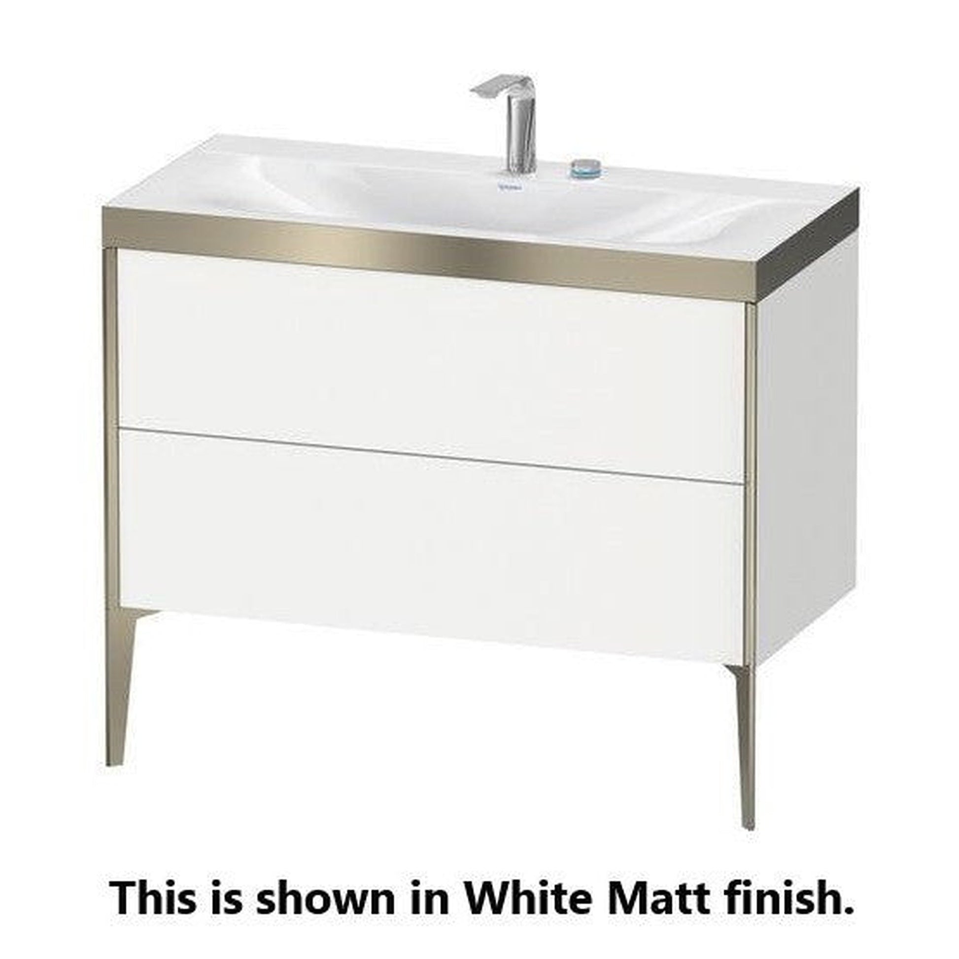 Duravit XViu 39" x 39" x 19" Two Drawer C-Bonded Floorstanding Vanity Kit With Two Tap Holes, Pine Terra (XV4711EB151P)
