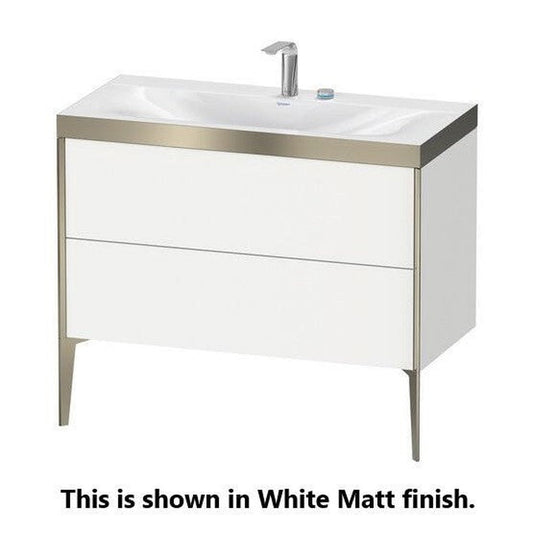 Duravit XViu 39" x 39" x 19" Two Drawer C-Bonded Floorstanding Vanity Kit With Two Tap Holes, Silver Pine (XV4711EB131P)
